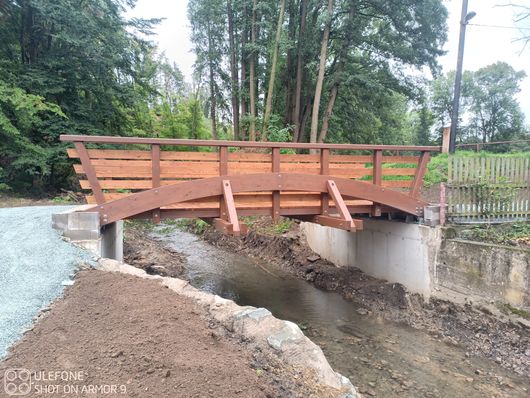 Little wooden bridge in Kostelec